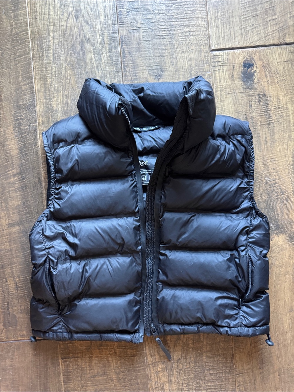 Zara Black Quilted Puffer Vest